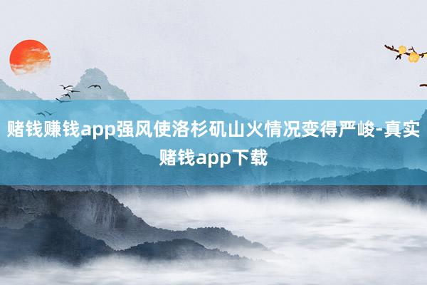 赌钱赚钱app强风使洛杉矶山火情况变得严峻-真实赌钱app下载
