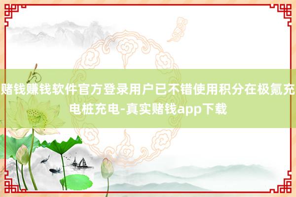 赌钱赚钱软件官方登录用户已不错使用积分在极氪充电桩充电-真实赌钱app下载