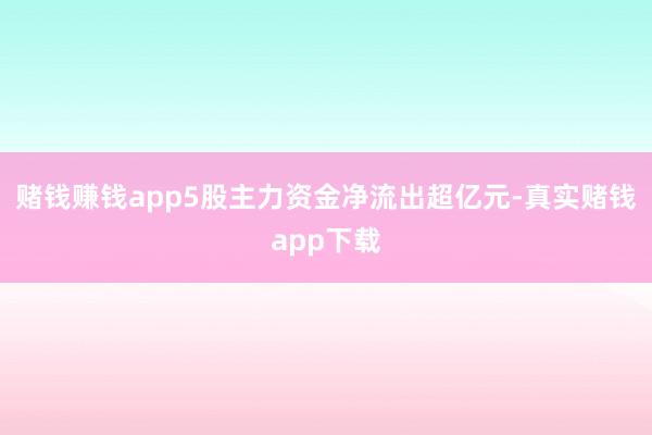 赌钱赚钱app5股主力资金净流出超亿元-真实赌钱app下载