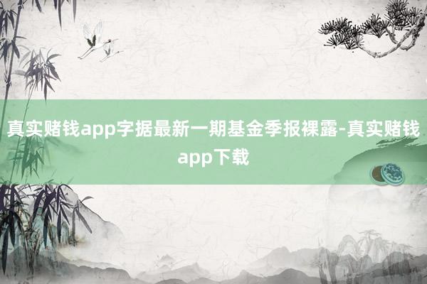 真实赌钱app字据最新一期基金季报裸露-真实赌钱app下载