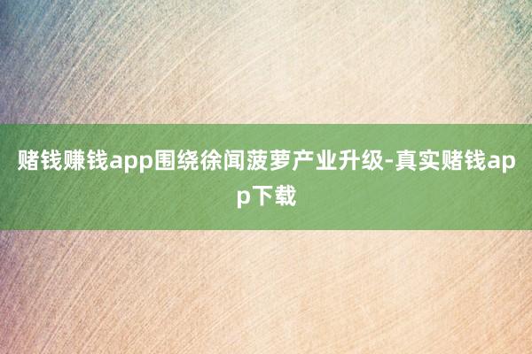 赌钱赚钱app围绕徐闻菠萝产业升级-真实赌钱app下载