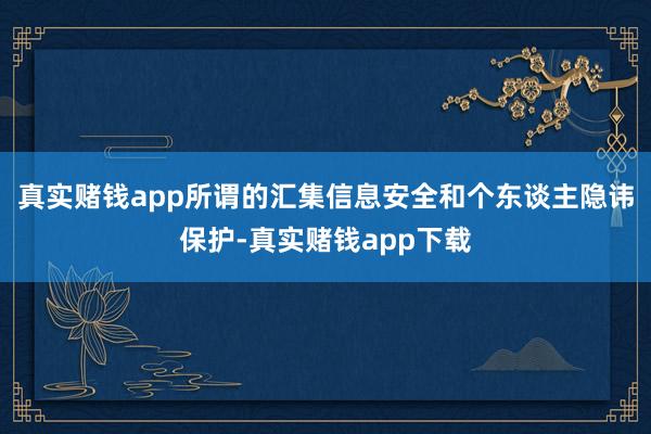 真实赌钱app所谓的汇集信息安全和个东谈主隐讳保护-真实赌钱app下载