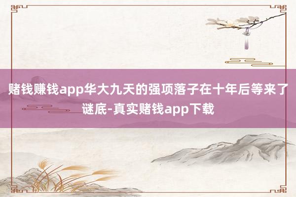 赌钱赚钱app华大九天的强项落子在十年后等来了谜底-真实赌钱app下载