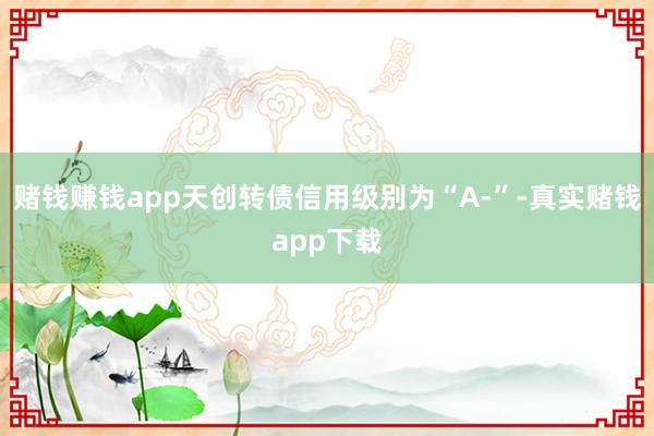 赌钱赚钱app天创转债信用级别为“A-”-真实赌钱app下载