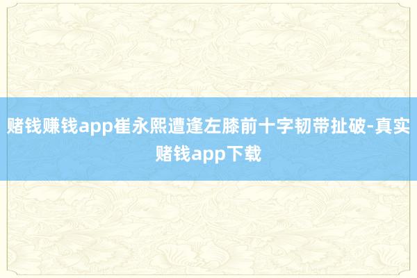赌钱赚钱app崔永熙遭逢左膝前十字韧带扯破-真实赌钱app下载