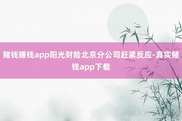 赌钱赚钱app阳光财险北京分公司赶紧反应-真实赌钱app下载