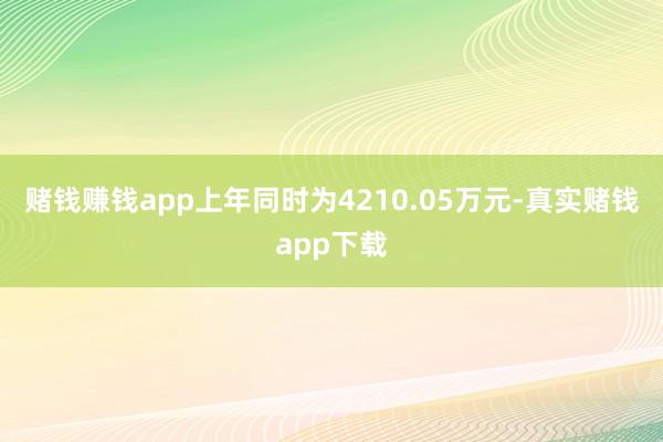 赌钱赚钱app上年同时为4210.05万元-真实赌钱app下载